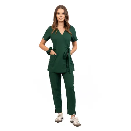 Spodnie medyczne MEDI TEDDY - VELVERDA DEEP FOREST